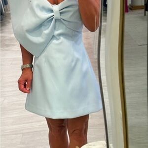 Chic One Shoulder Light Blue Dress